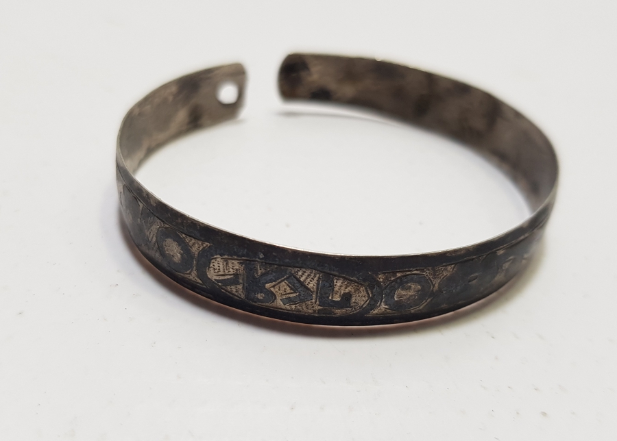 OSMANLI DÖNEMİ YADİGAR YAZILI GÜMÜŞ BİLEZİK