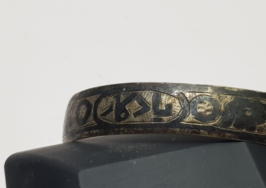 OSMANLI DÖNEMİ YADİGAR YAZILI GÜMÜŞ BİLEZİK