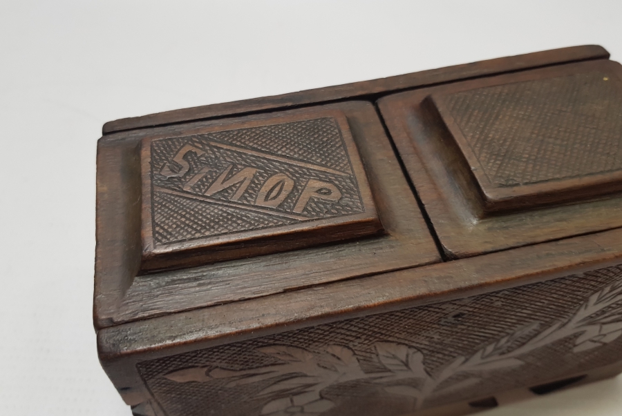 SİNOP CEZAEVİ İŞİ TAMAMI İŞLEMELİ ÇİFT GÖZLÜ KAHVE KUTUSU