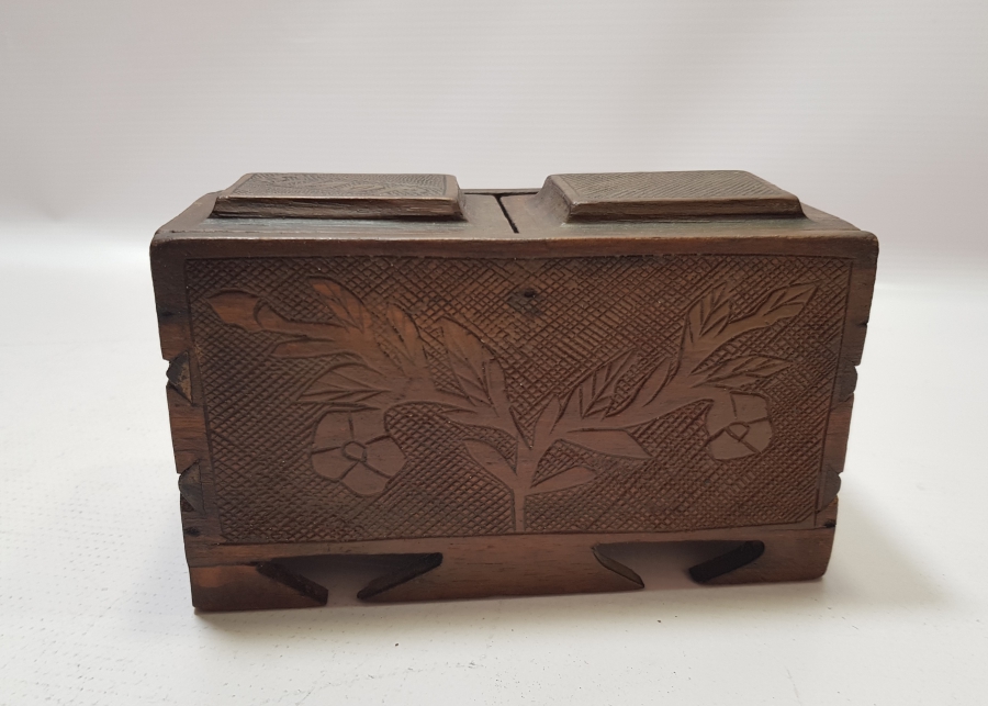 SİNOP CEZAEVİ İŞİ TAMAMI İŞLEMELİ ÇİFT GÖZLÜ KAHVE KUTUSU