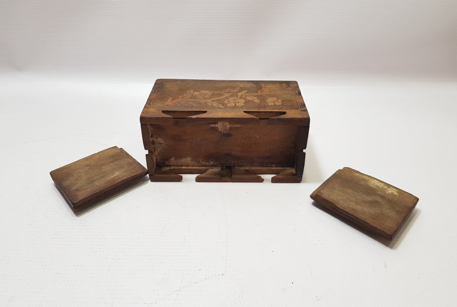 SİNOP CEZAEVİ İŞİ TAMAMI İŞLEMELİ ÇİFT GÖZLÜ KAHVE KUTUSU