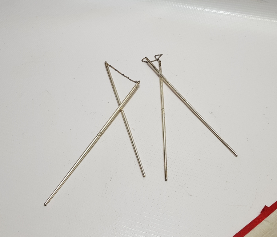 ANTİKA GÜMÜŞ KAPLAMA UZAKDOĞU YEMEK ÇUBUKLARI - CHOPSTİCKS