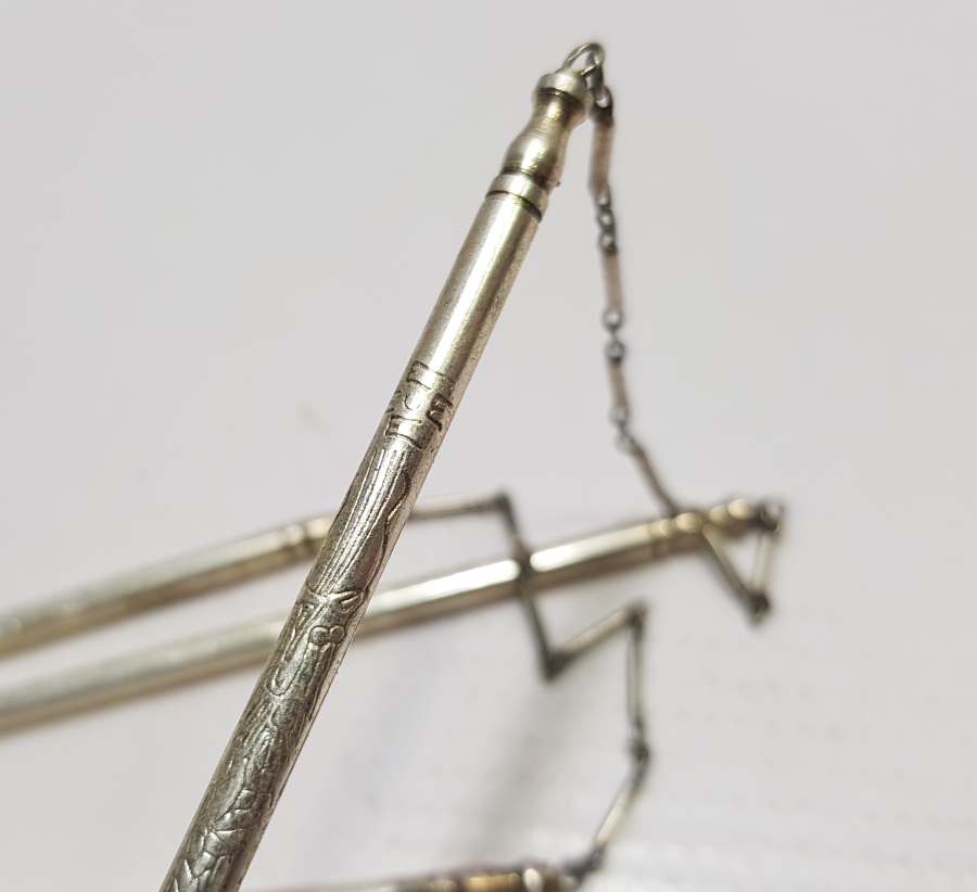 ANTİKA GÜMÜŞ KAPLAMA UZAKDOĞU YEMEK ÇUBUKLARI - CHOPSTİCKS