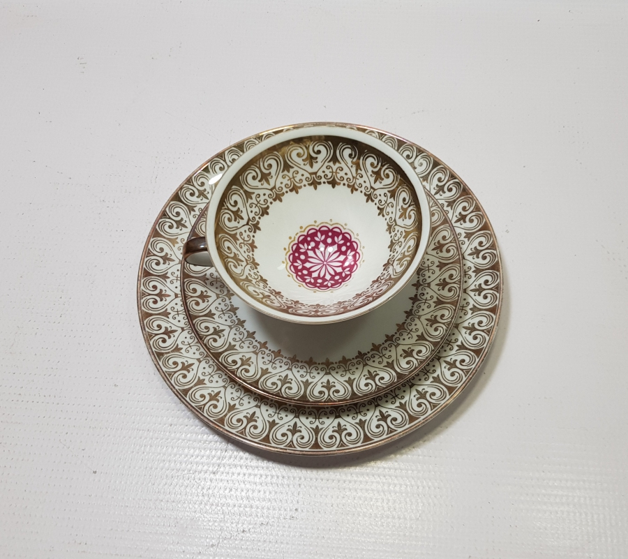 ALTIN VARAKLI BAVARIA TRİO ÇAY - KAHVE TAKIMI