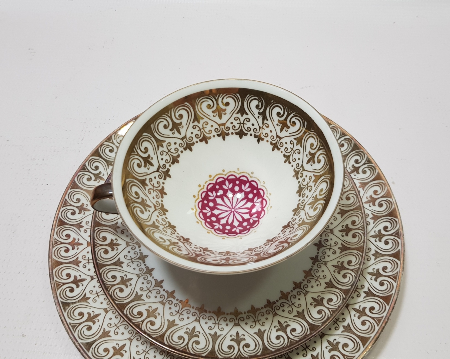 ALTIN VARAKLI BAVARIA TRİO ÇAY - KAHVE TAKIMI