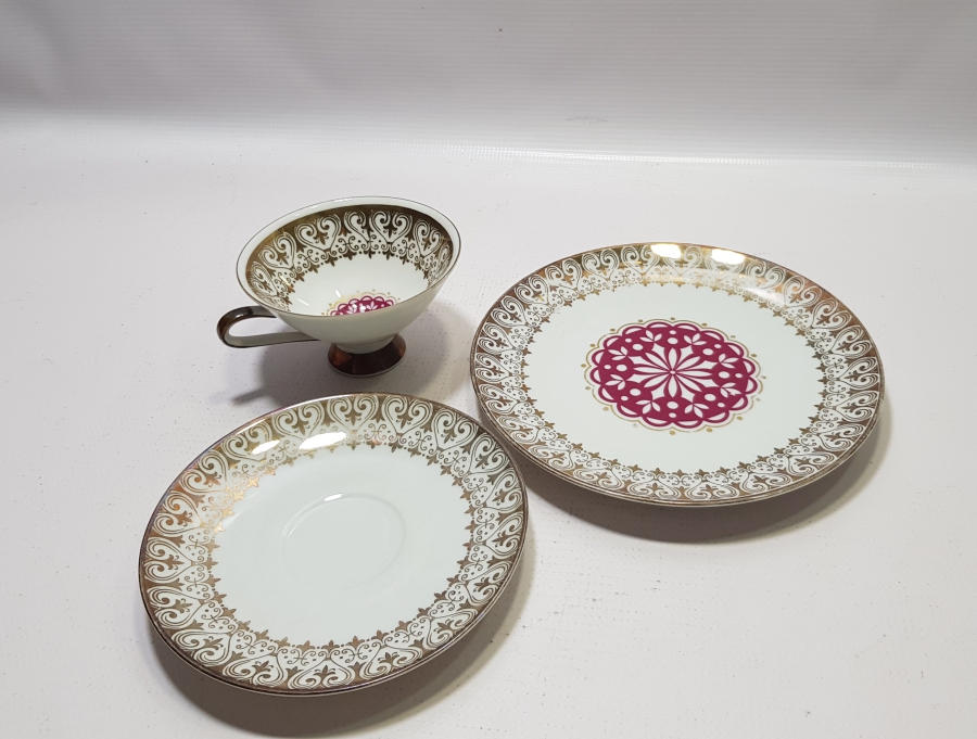 ALTIN VARAKLI BAVARIA TRİO ÇAY - KAHVE TAKIMI