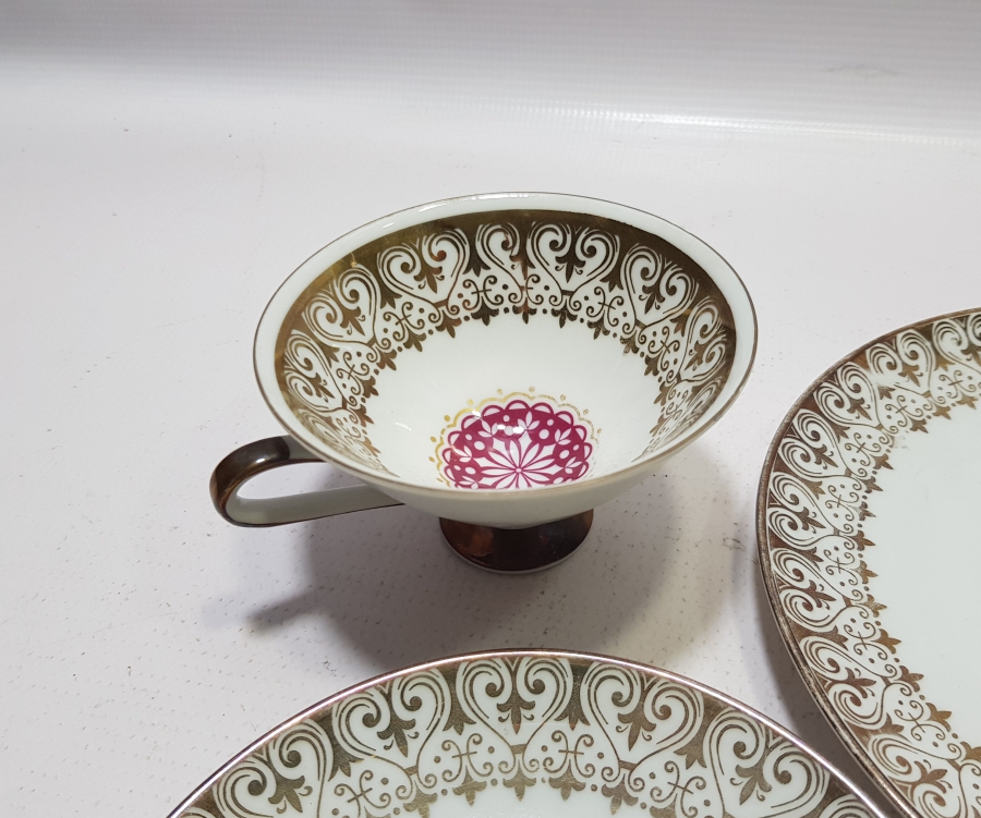 ALTIN VARAKLI BAVARIA TRİO ÇAY - KAHVE TAKIMI