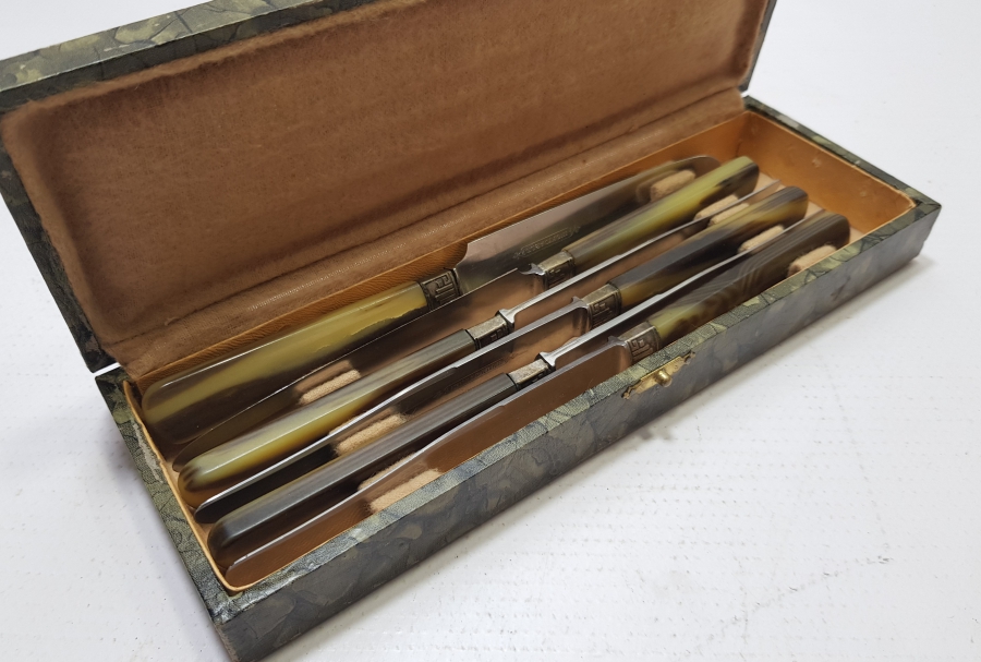 ANTİKA BOYNUZ SAPLI BIÇAK SETİ