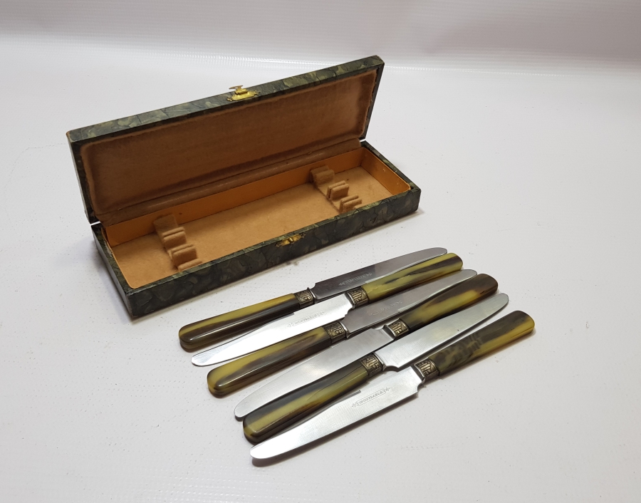 ANTİKA BOYNUZ SAPLI BIÇAK SETİ