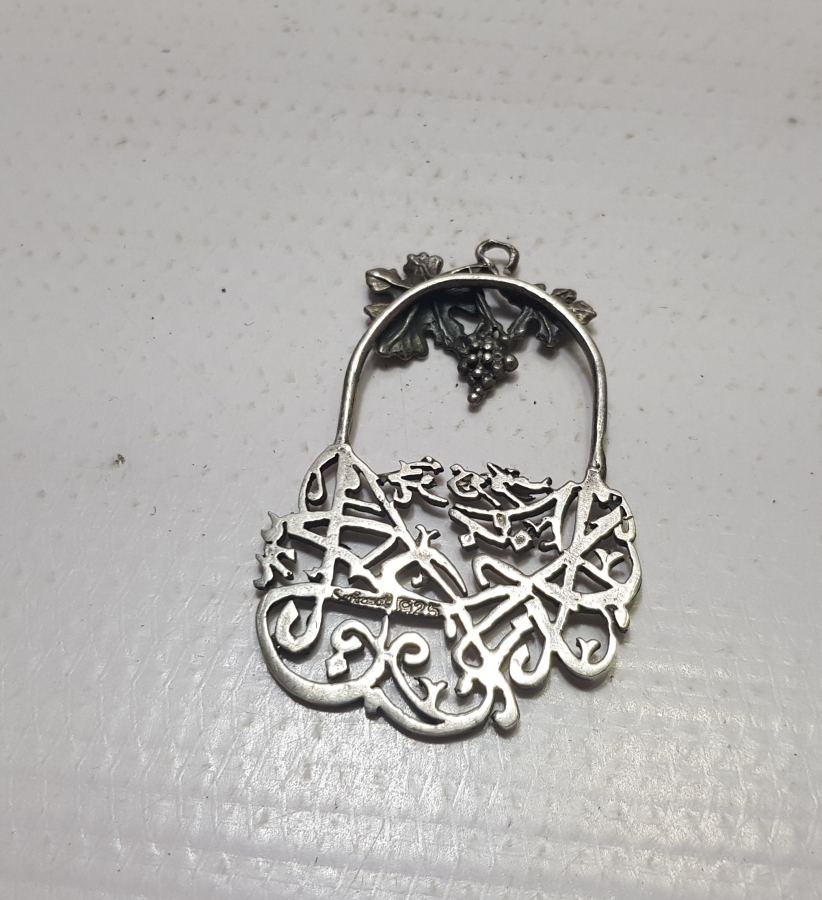 KIL TESTERE İŞİ YA HAZRETİ MEVLANA YAZILI GÜMÜŞ KOLYE UCU