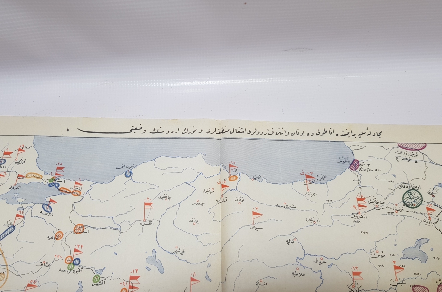MİLLİ MÜCADELE DÖNEMİ ANADOLUNUN İŞGALİ KONULU NADİR OSMANLICA HARİTA
