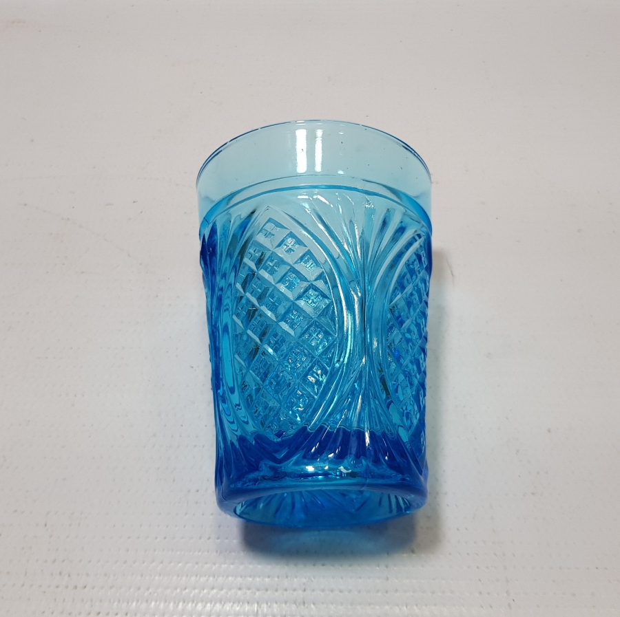 OSMANLI DÖNEMİ MAVİ RENKLİ KRİSTAL BARDAK