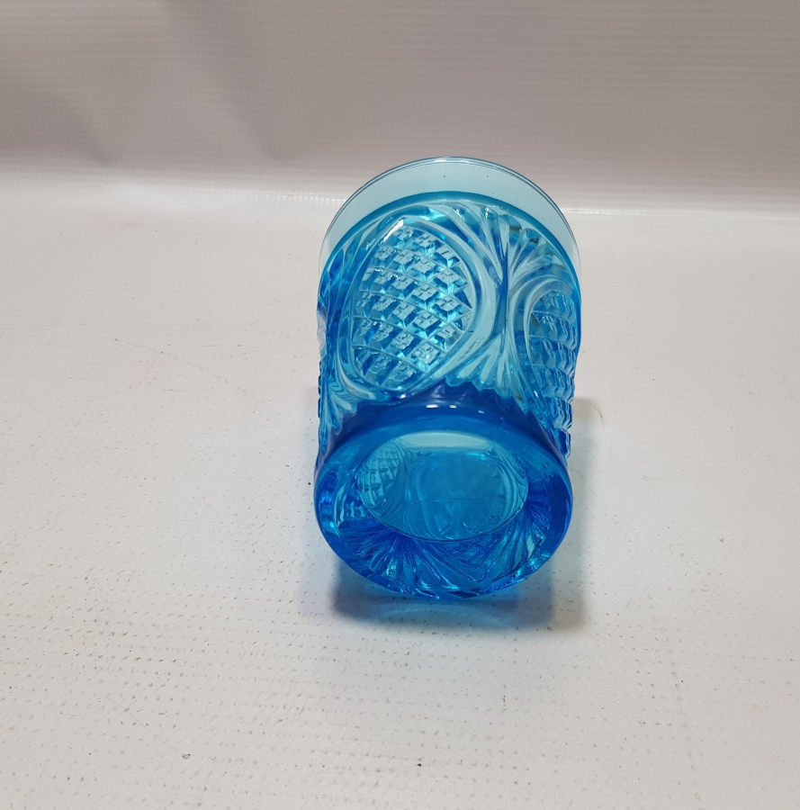 OSMANLI DÖNEMİ MAVİ RENKLİ KRİSTAL BARDAK