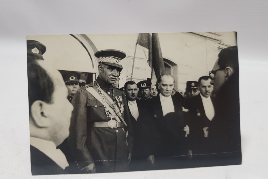 ORİJİNAL ATATÜRK VE ŞAH RIZA PEHLEVİ FOTOĞRAFI