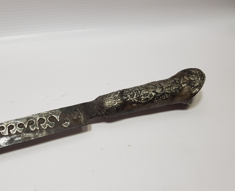 OSMANLI DÖNEMİ GÜMÜŞ SAPLI OSMANLICA YAZILI GİRİT YATAĞANI