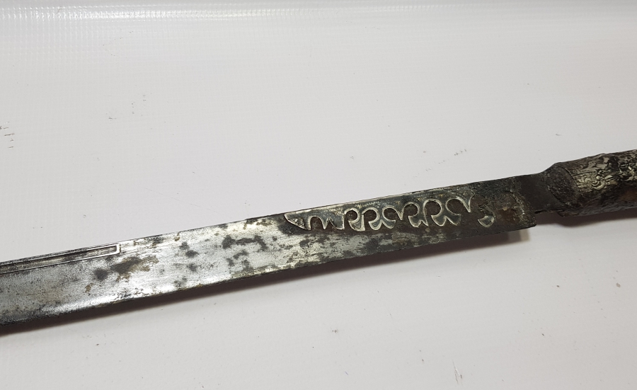 OSMANLI DÖNEMİ GÜMÜŞ SAPLI OSMANLICA YAZILI GİRİT YATAĞANI