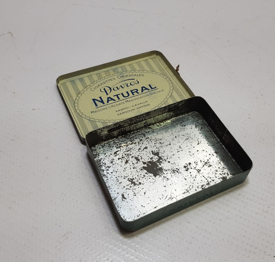 OSMANLI DÖNEMİ SMYRNE YAZILI TENEKE SİGARA KUTUSU