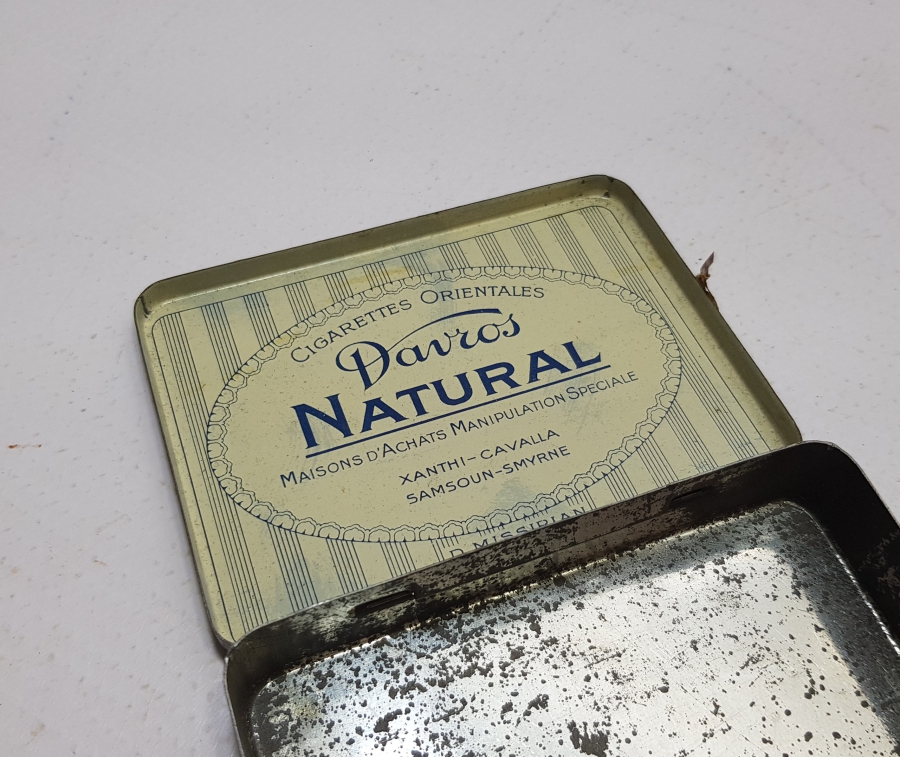 OSMANLI DÖNEMİ SMYRNE YAZILI TENEKE SİGARA KUTUSU