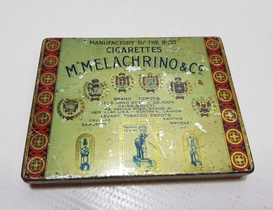 OSMANLI DÖNEMİ SAMSOUN VE SMYRNE YAZILI TENEKE SİGARA KUTUSU