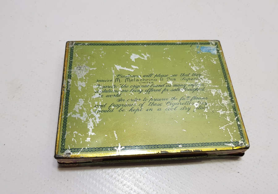 OSMANLI DÖNEMİ SAMSOUN VE SMYRNE YAZILI TENEKE SİGARA KUTUSU