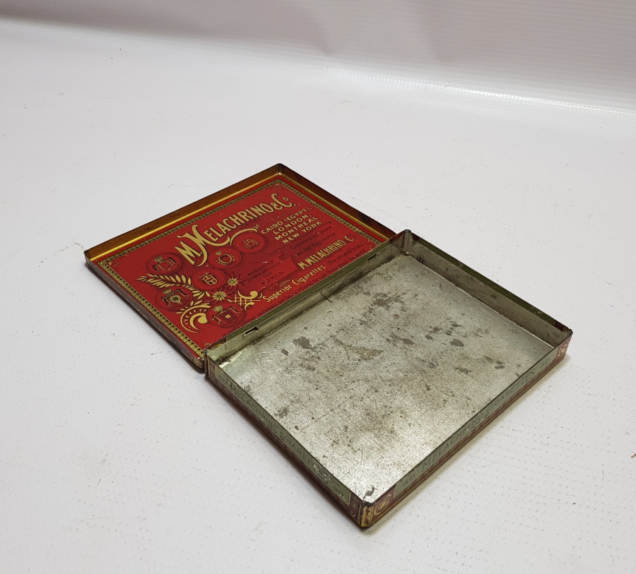 OSMANLI DÖNEMİ SAMSOUN VE SMYRNE YAZILI TENEKE SİGARA KUTUSU