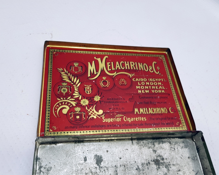 OSMANLI DÖNEMİ SAMSOUN VE SMYRNE YAZILI TENEKE SİGARA KUTUSU