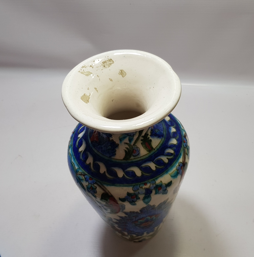 OSMANLICA KÜTAHYA YADİGARI YAZILI NADİR VAZO