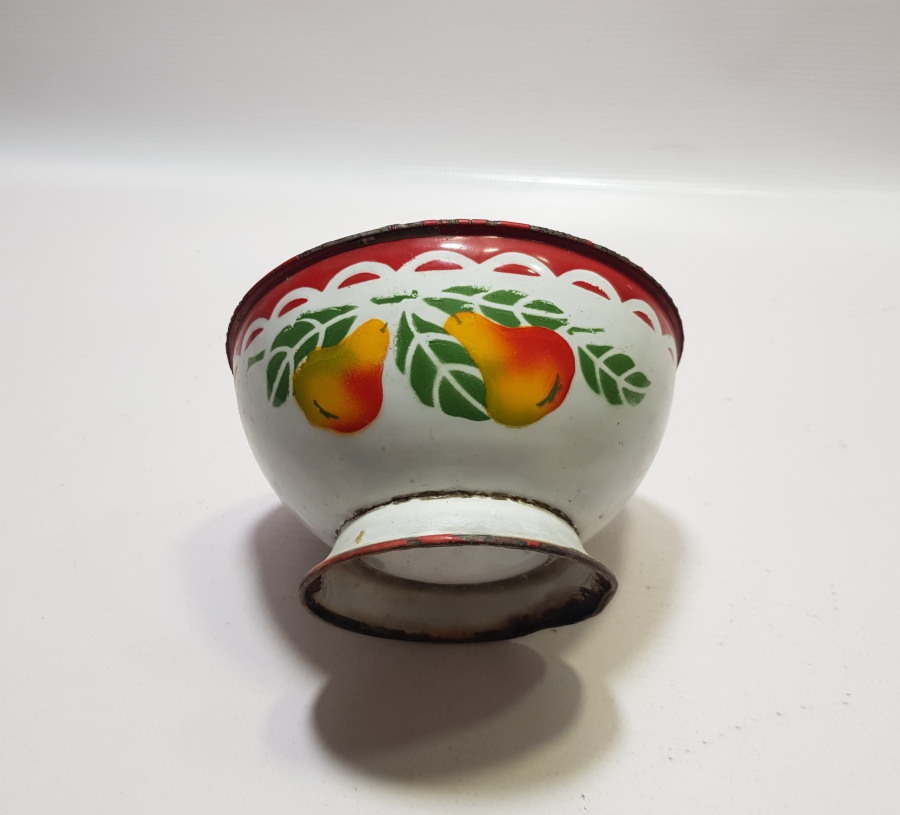 OSMANLI DÖNEMİ EL BOYAMA NADİR FORMDA MEŞHUR ARMUTLU EMAYE KASE