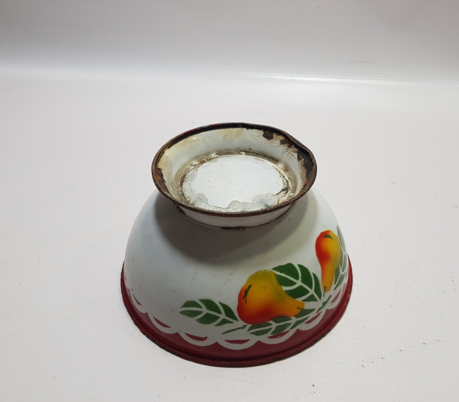 OSMANLI DÖNEMİ EL BOYAMA NADİR FORMDA MEŞHUR ARMUTLU EMAYE KASE