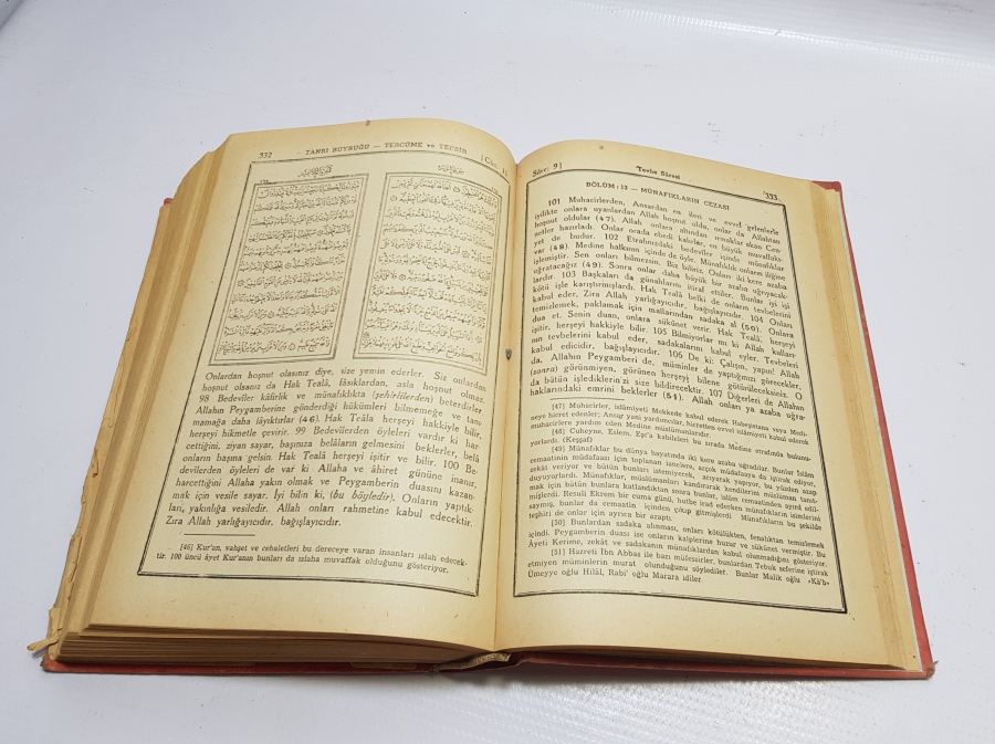 ARAPÇA'NIN YASAK OLDUĞU DÖNEMDE BASILMIŞ ''TANRI BUYRUĞU'' KUR'AN -I KERİM MEALİ