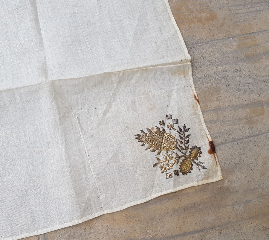 ALTIN VE GÜMÜŞ SIRMA İŞÇİLİKLİ BÜYÜK BOY OSMANLI DÖNEMİ İPEK ÇEVRE