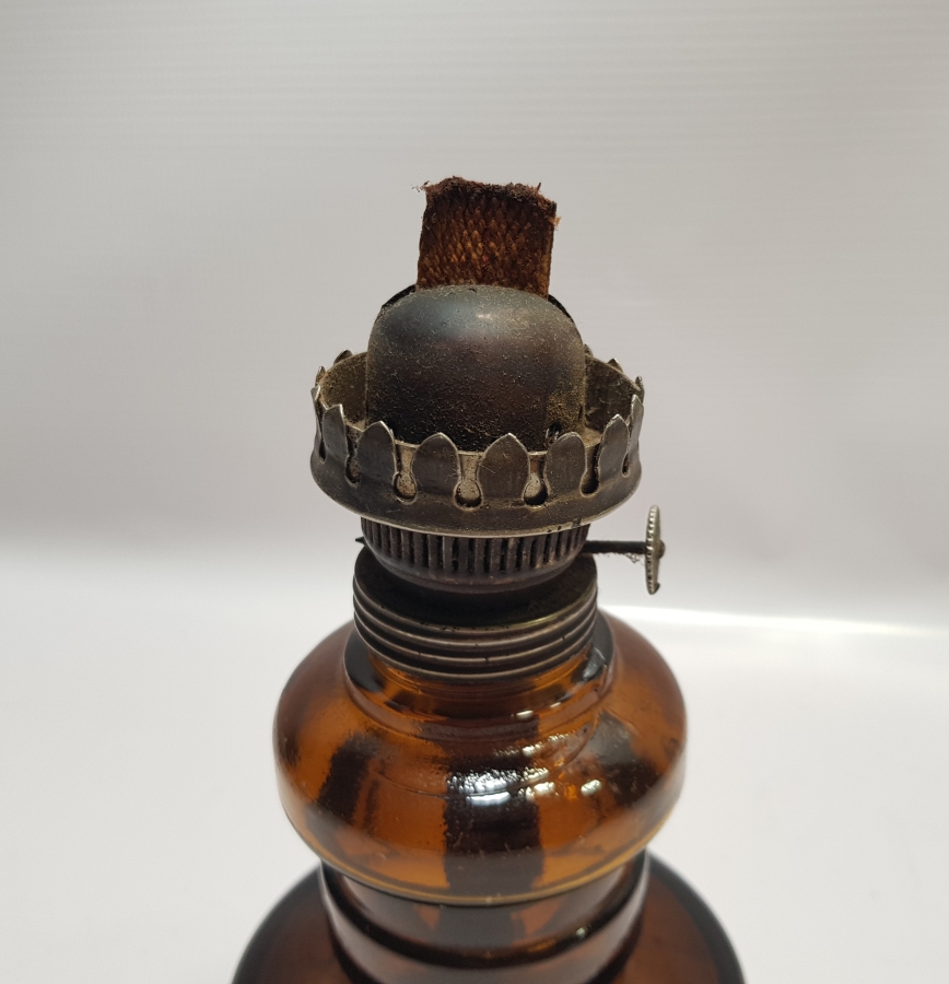 OSMANLI DÖNEMİ NADİR FORMDA RENKLİ HAZNELİ GAZ LAMBASI