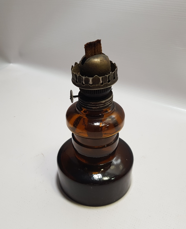 OSMANLI DÖNEMİ NADİR FORMDA RENKLİ HAZNELİ GAZ LAMBASI