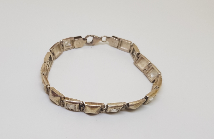 NECEF TAŞLI ÖZEL YAPIM GÜMÜŞ BİLEKLİK