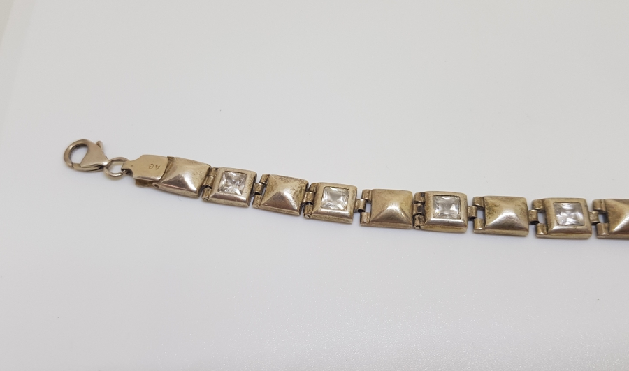 NECEF TAŞLI ÖZEL YAPIM GÜMÜŞ BİLEKLİK