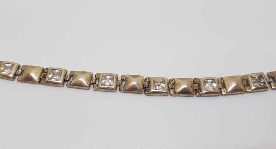 NECEF TAŞLI ÖZEL YAPIM GÜMÜŞ BİLEKLİK