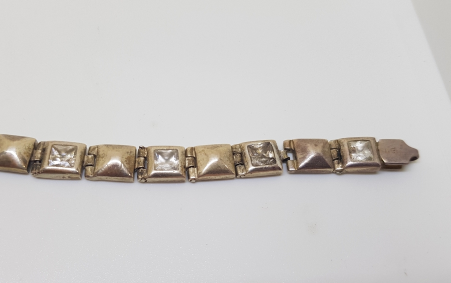 NECEF TAŞLI ÖZEL YAPIM GÜMÜŞ BİLEKLİK