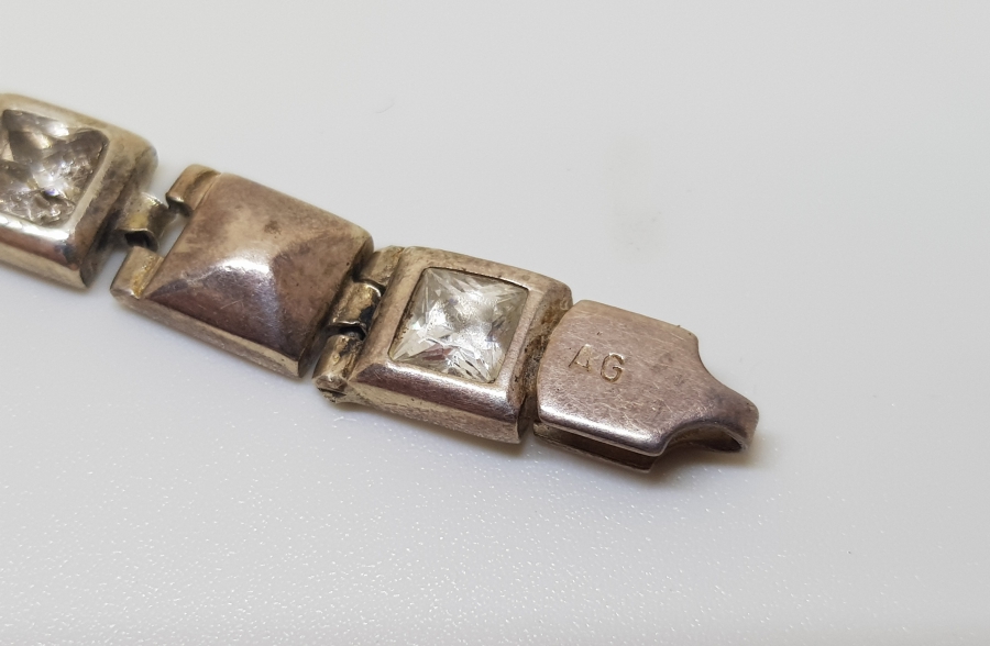 NECEF TAŞLI ÖZEL YAPIM GÜMÜŞ BİLEKLİK