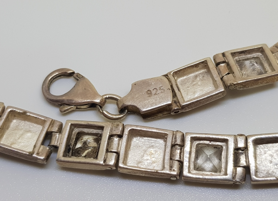 NECEF TAŞLI ÖZEL YAPIM GÜMÜŞ BİLEKLİK