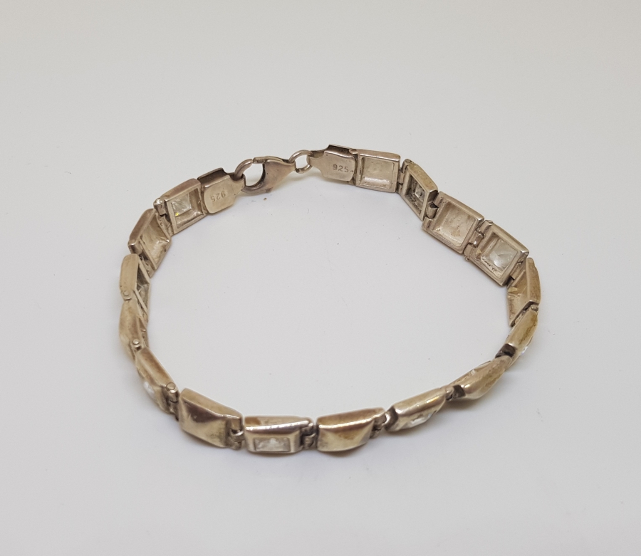 NECEF TAŞLI ÖZEL YAPIM GÜMÜŞ BİLEKLİK