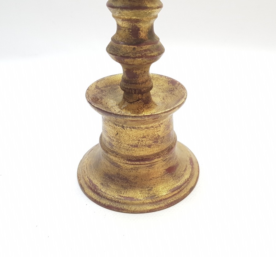 AHŞAP ÜZERİ ALTIN VARAKLI OSMANLI DÖNEMİ TEKKE İŞİ HAVAN ŞAMDAN