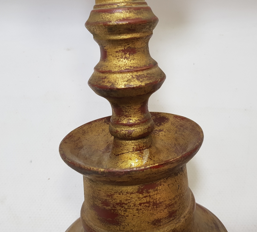 AHŞAP ÜZERİ ALTIN VARAKLI OSMANLI DÖNEMİ TEKKE İŞİ HAVAN ŞAMDAN