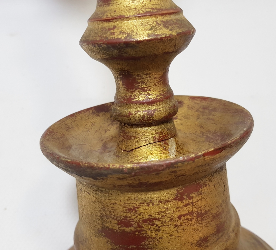 AHŞAP ÜZERİ ALTIN VARAKLI OSMANLI DÖNEMİ TEKKE İŞİ HAVAN ŞAMDAN