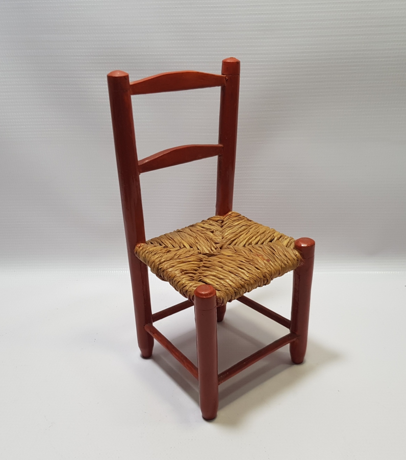 OSMANLI DÖNEMİ EL YAPIMI HURMA HASIRLI HİCAZ HATIRASI OYUNCAK ÇOCUK SANDALYESİ