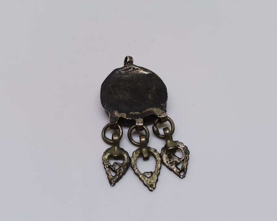 AKİK TAŞLI OSMANLI DÖNEMİ GÜMÜŞ KOLYE UCU