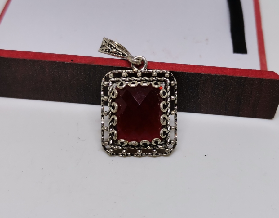 AKİK TAŞLI GÜMÜŞ KOLYE UCU