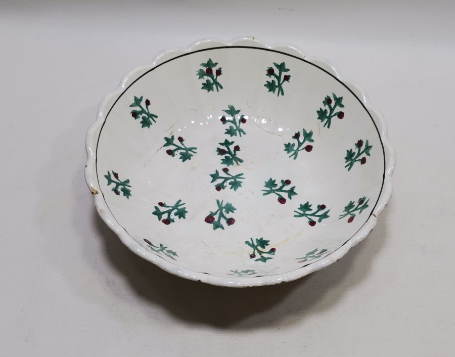 OSMANLI DÖNEMİ NADİR FORMDA EL BOYAMA BÜYÜK BOY PORSELEN KASE