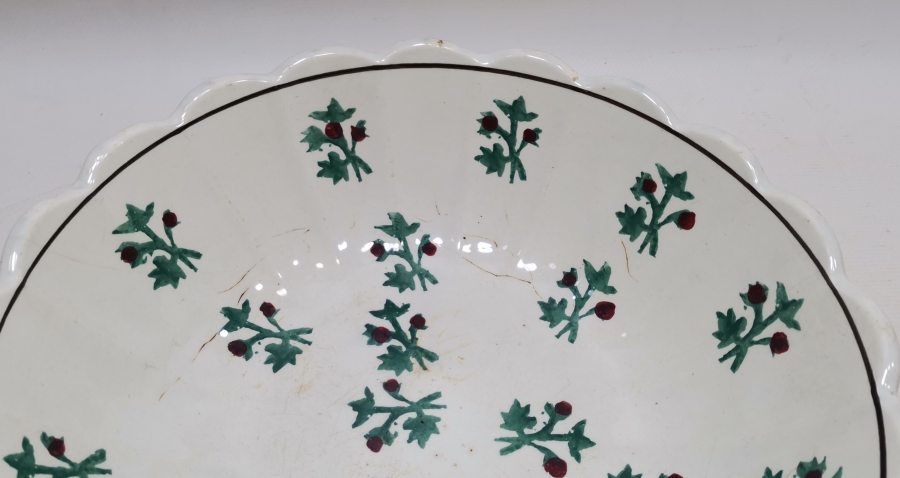 OSMANLI DÖNEMİ NADİR FORMDA EL BOYAMA BÜYÜK BOY PORSELEN KASE