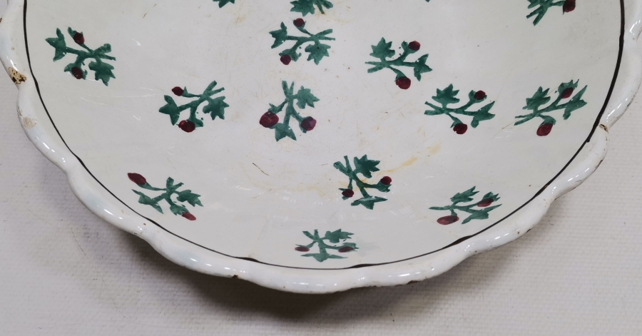 OSMANLI DÖNEMİ NADİR FORMDA EL BOYAMA BÜYÜK BOY PORSELEN KASE