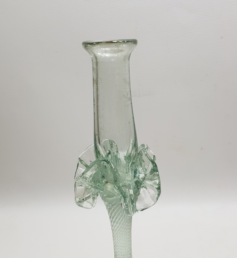 ÜFLEME CAMDAN MAMUL KOPARMA İŞÇİLİKLİ ANTİKA MUMLUK